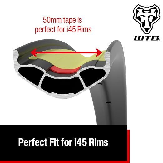 WTB Tubeless Bicycle Rim Tape (50mm x 11m) Easy Tubeless Setup & Airtight Seal, Compatible with All Tubeless Rims | bike-rim-tape