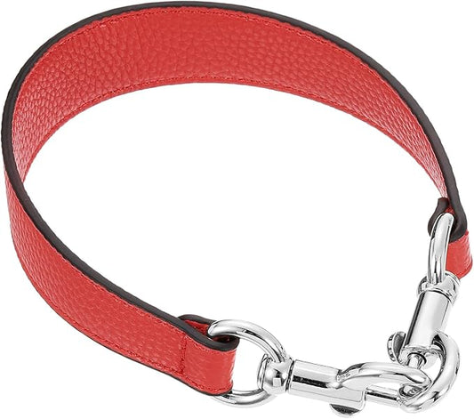 uxcell 14.17 Inch PU Leather Short Bag Strap with Clasp, Purse Handles Handbags Replacement Straps for Clutch Bag Underarm Bags, Red, Silver Buckle