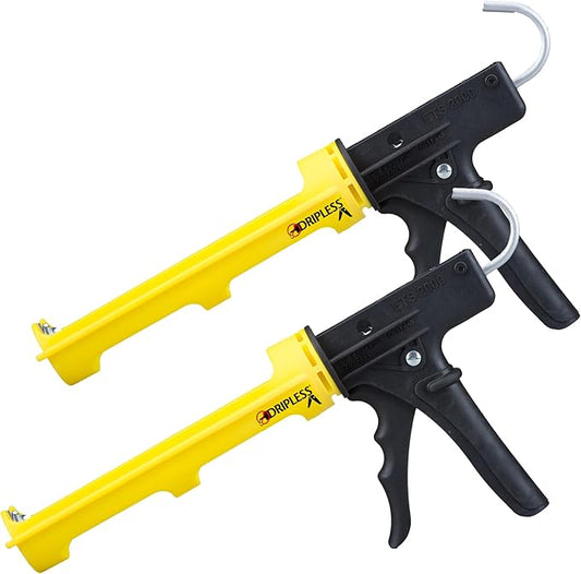 Dripless ETS2000 Ergo Composite Caulk Gun | Dripless Caulking Gun for 10 oz Cartridges or Tubes | Lightweight Body | 12:1 Thrust Ratio | Pro Painter Preferred | 2 Pack