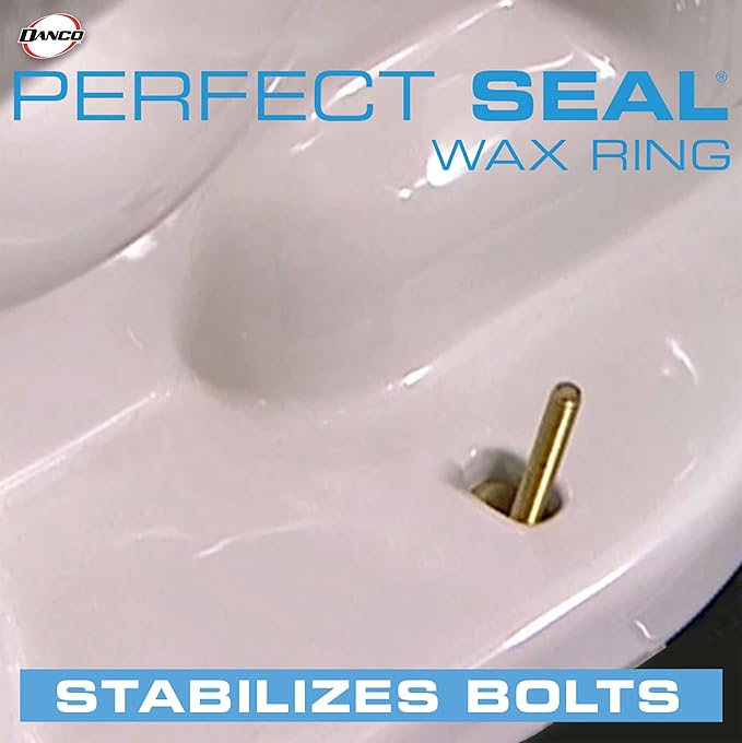 DANCO All-in-One Toilet Installation Kit, Perfect Seal Wax Ring & Zero Cut Bolts, Toilet Repair, Wax-Free, Mounting Toilet Bolts (10879X)