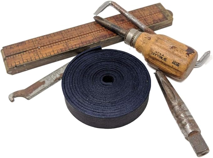 TOFL Genuine Leather Strap | Top Grain Cowhide Strip – Navy Blue | 72" L x 5/8" W x 1/16" Thick | Suede Backing | Leather Craft Supplies | Leatherworking & DIY Repair Projects | 4-5 oz