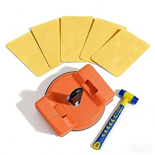 All-in-One Floor Gap Repair Kit – Heavy Duty Suction Cup Puller with Rubber Mallet, 5 Reusable Sticky Pads & Dual-Sided Striking Surface for Laminate, Hardwood & Vinyl Floors