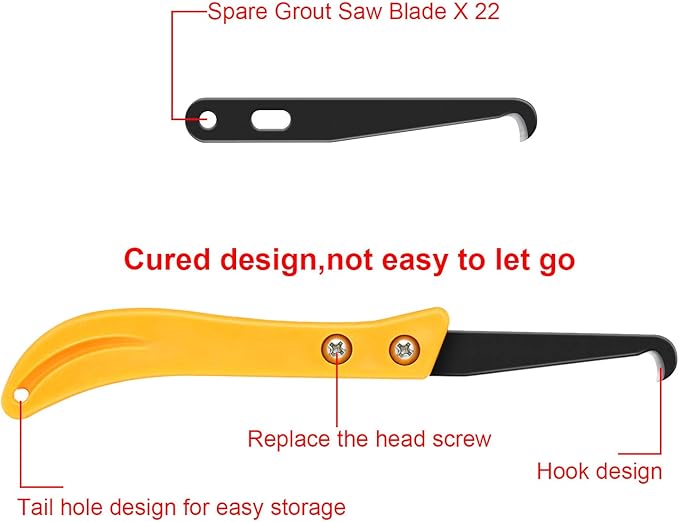20 Pcs Hook Knife with 2 Pcs Handle, Grout Removal Tool Golf Grip Removal Tool Kit DIY Hook Blade for Regripping Golf Clubs Edges Caulking Accessories Kit