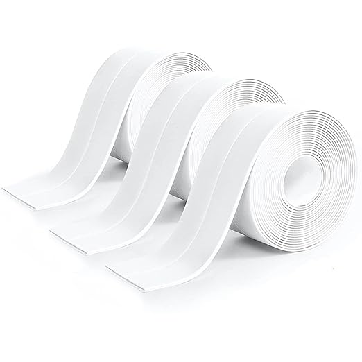 Caulk Tape - Updated Enhanced Adhesive, Caulk Tapes Waterproof Self Adhesive, Traditional Caulking Sealant Replacement, Caulking Strips for Toilet, Bathroom, Sink, Bathtub, Floor Wall Edge Protector