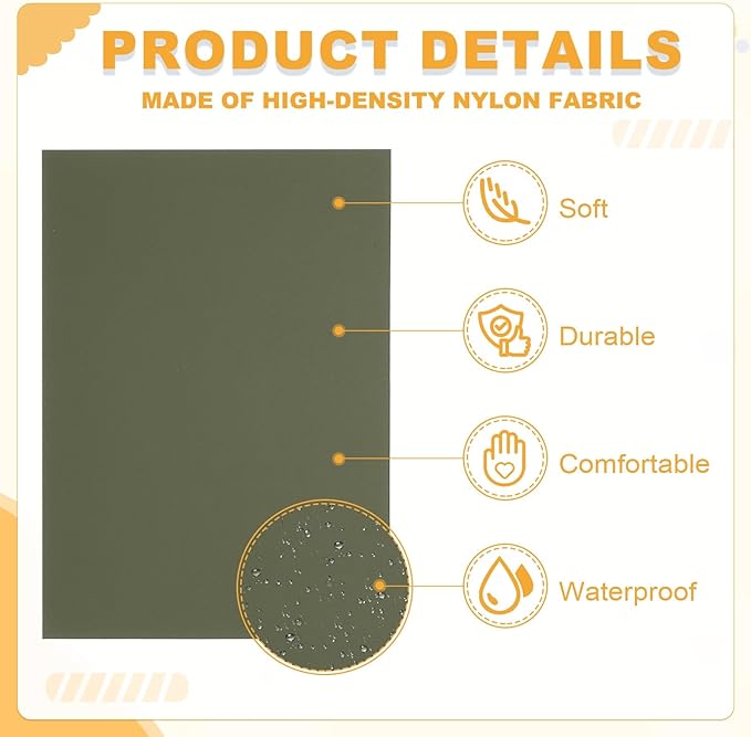 PATIKIL Nylon Repair Patch 8 x 6 Inch, 6pcs Self-Adhesive Down Jacket Repair Patches Waterproof Fabric Repairing Tape for Tents Sleeping Bag Outdoor Camping Gear, Olive