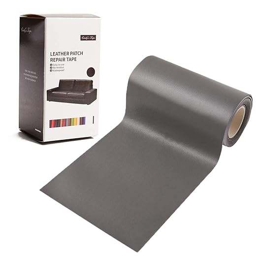 Leather Repair Patch Tape Night Gray 3 x 60 inch Self Adhesive Leather Repair Tape for Furniture, Car Seats, Couch, Sofa, Office Chair, Vinyl Repair Kit