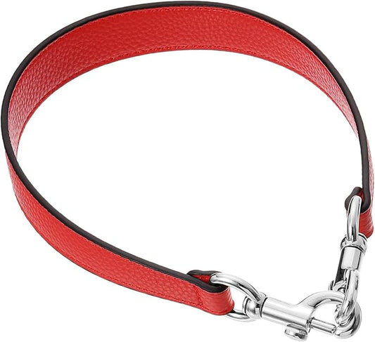 uxcell 19.29 Inch PU Leather Short Bag Strap with Clasp, Purse Handles Handbags Replacement Straps for Clutch Bag Underarm Bags, Red, Silver Buckle