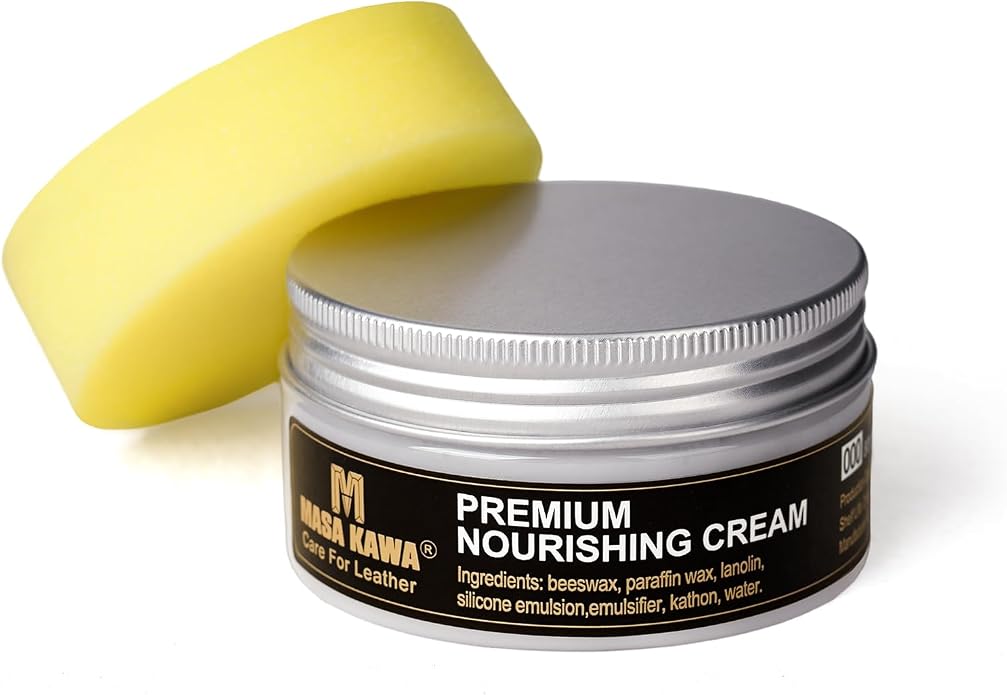 Masa Kawa Leather Care Conditioner Nourishing Cream Rejuvenator Kit | Leather Moisturizer Rejuvenator Polish Cleaner, Care Balm for Leather Bags, Car Seats, Shoes, Jacket, Furniture Protection