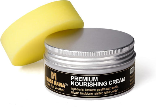 Masa Kawa Leather Care Conditioner Nourishing Cream Rejuvenator Kit | Leather Moisturizer Rejuvenator Polish Cleaner, Care Balm for Leather Bags, Car Seats, Shoes, Jacket, Furniture Protection