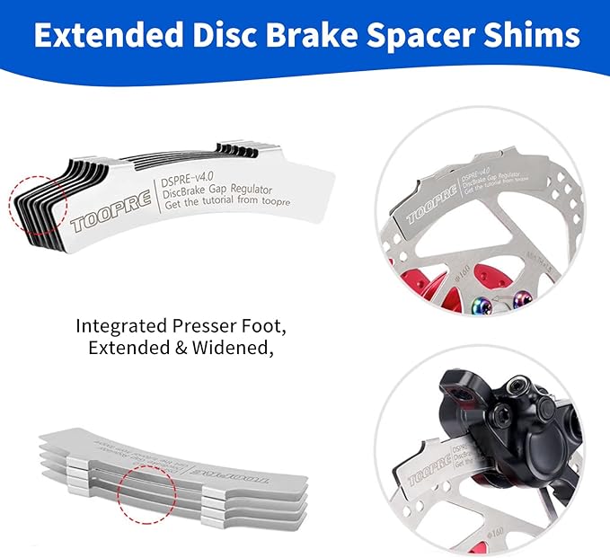 6-in-1 Bike Maintenance Kit, Hydraulic Piston Press Bicycle Disc Brake Repair Tool Set for Mountain Bikes & MTB - Includes Piston Press, Rotor Truing Fork, Disc Brake Gap Regulator