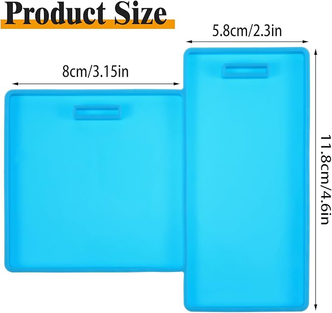 Mabor Silicone Badge Reel Molds for Resin, Badge Buddy Mold Kit for Epoxy Resin DIY Craft Personalized ID Office Work Cards Making, Square & Rectangular(1)