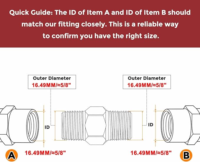 Pack of 10, 3/8" MNPT To 3/8" MNPT Solid Brass Hex Nipple Hose Connectors W/Sealing Tapes, Male Pipe Adapter for Pipe Leak Repair, Bathroom Remodeling, Tool Extension, Compression