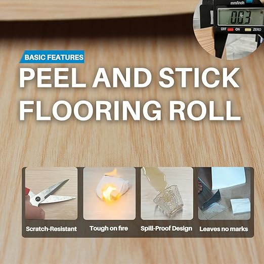 Wood Grain Peel and Stick Floor Tiles – 11.8” Width, Full Roll Length of 118" – Versatile Design for Any Space, Yellow Self Adhesive Vinyl Flooring, Waterproof and Non-Slip Features