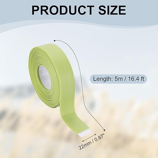 PATIKIL 1" x 16.4 ft Caulk Tape, Caulk Strips PVC Self Adhesive Caulking Tape Waterproof Edge Protectors for Bathroom Accessories Kitchen Countertop, Green
