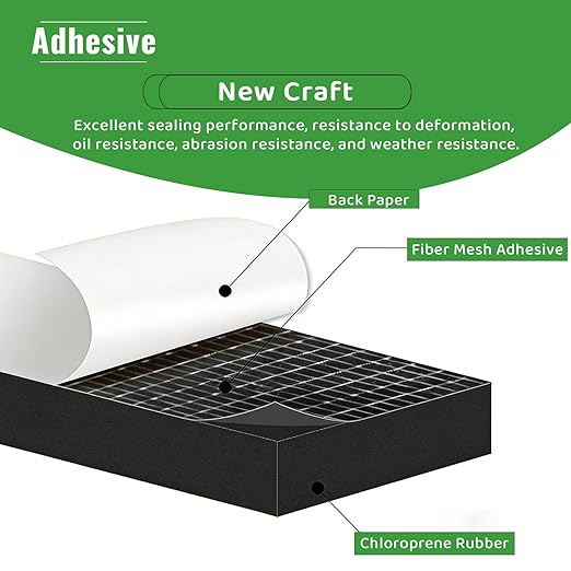 High Density Foam Tape - 1/4'' x 1/16'' x 26Ft Weatherproof Adhesive Prevent Condensation Heat Resistant Flame Retardant Weather Stripping Easy to Cut & Install & Remove for Car Doors Pipes Windows