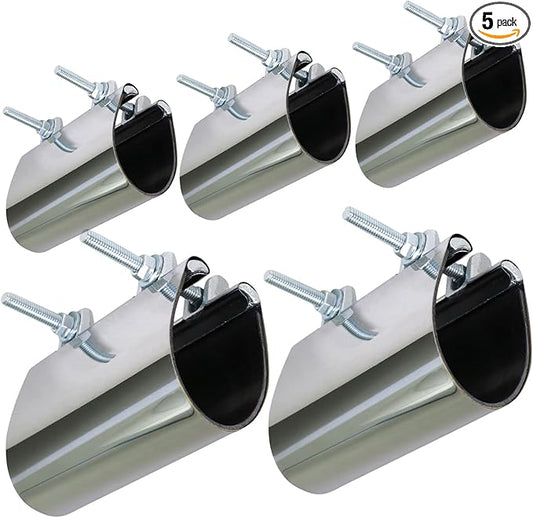 Highcraft Pipe Repair Clamp 4'', IPS Double Bolt, 6” Long, Stainless Steel (5 Pack)