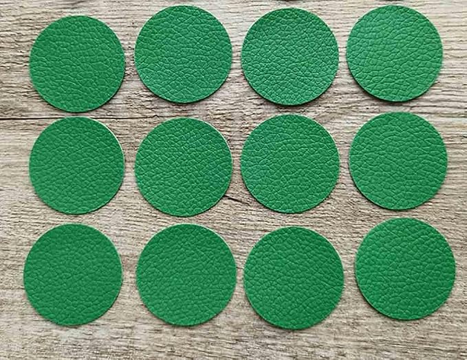Round Leather Repair Patch for Furniture, Tape Self Adhesive for Couches Car Seat Sofa Jackets Handbags (OneSize,Green)