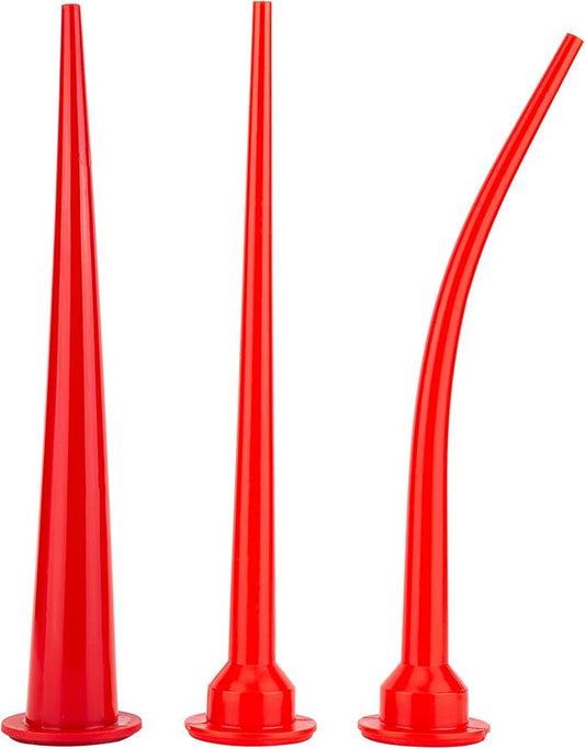Caulking nozzle of sausage caulking gun, curved caulking nozzle applicator, replacement extension tool used in construction (3 pieces)