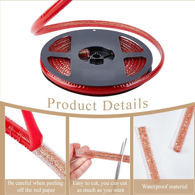 GORGECRAFT 5.5 Yard Self Adhesive Caulk Tape 0.6 Inch Chocolate Waterproof Caulking Strip Peel and Stick Roll Flexible Triangle Molding Trim Sealing Sealant Tape for Shower Bathtub Bathroom Toilet