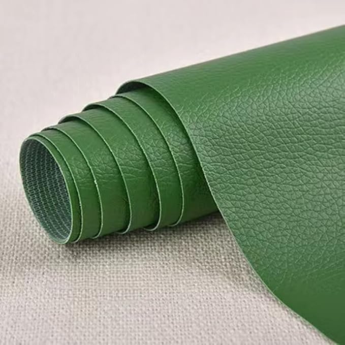 Self Adhesive Leather Repair Patch,Leather Repair Patch Tape Kit,Vinyl Repair Patches Waterproof for Couches,Furniture,Kitchen Cabinets,Car Seats (Green,9.84"×23.62")