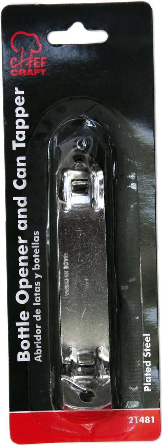 Chef Craft Select Iron Plated Bottle Opener, 4.25 inches in length, Gray