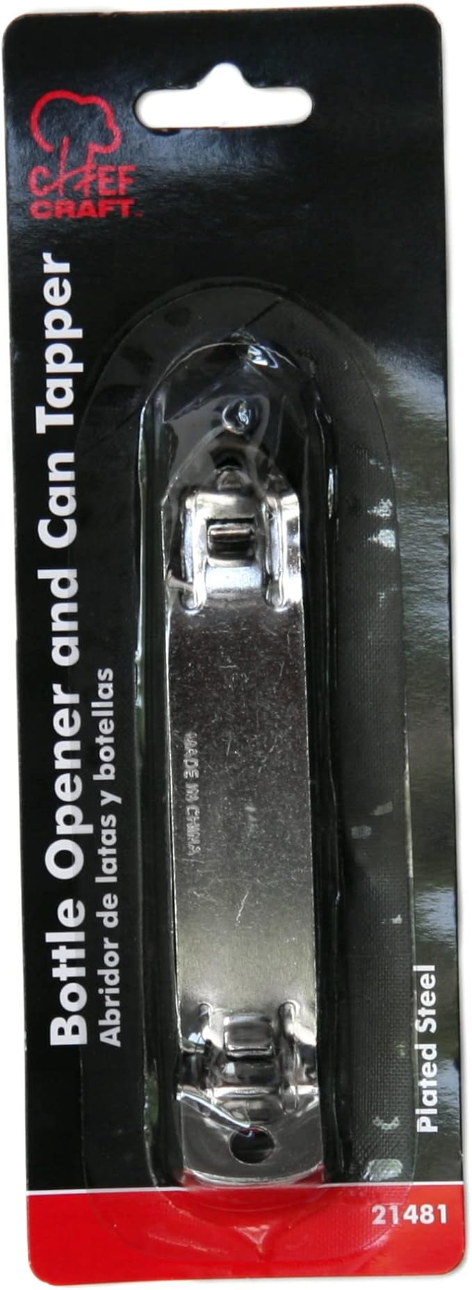 Chef Craft Select Iron Plated Bottle Opener, 4.25 inches in length, Gray (Pack of 2)