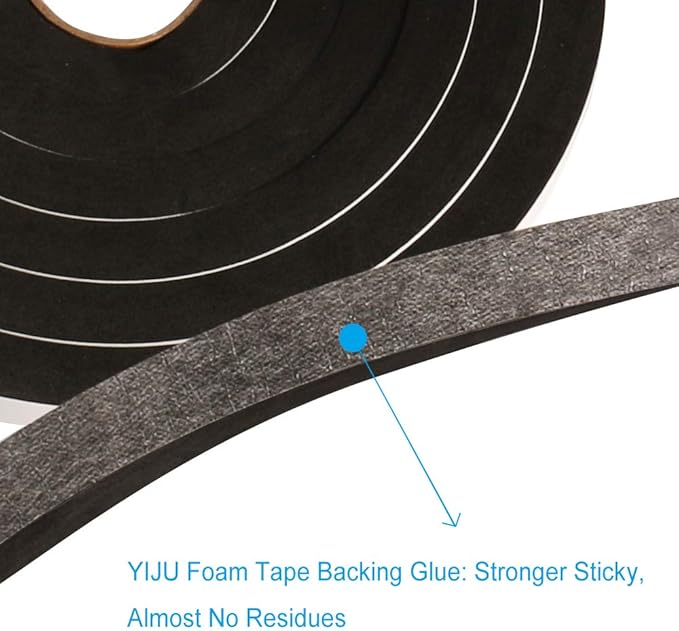 Window Door Seal Tape 1/2Inch Wide X 1/2Inch Thick, Weather Stripping for Doors High Density Foam Seal Tape Sliding Door Weather Strip,10 Feet Long …