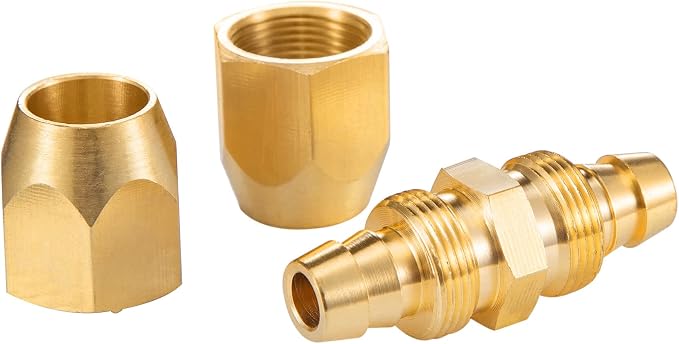 2PCS Soild Brass Air Reusable Hose Splicer For 3/8-Inch ID Hose,3/8" Air Hose Repair Fitting