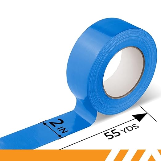 GTSE Blue Duct Tape, 2 Inches x 55 Yards (164 ft), Heavy Duty, Waterproof Repair Tape for Indoor or Outdoor Use, 48 Rolls