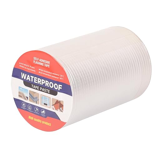 8" W X 32.8'L Waterproof Tape for Leaks Aluminum Butyl Tape with Adhesive for RV Repair, Glass Repairs, Air Mattress Patch, Window Caulking, Boat Sealing, Roof Patching