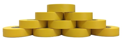 TradeGear Yellow 10 Pack - UL Listed Colored Electrical Tape, 60 ft x 3/4 in, 600V, Flame Retardant, Waterproof, Rubber Adhesive - Phase Marking, Wire ID, Automotive