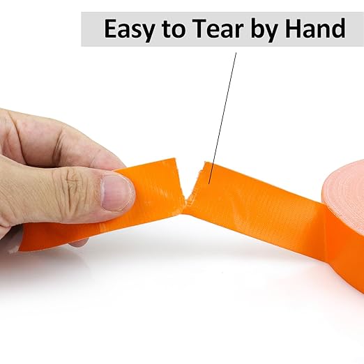 BOMEI PACK Orange Duct Tape 1inch, Heavy Duty Strong Waterproof Industrial Color Duct Tape 9.0mil x 60yds for Packing and Repairing
