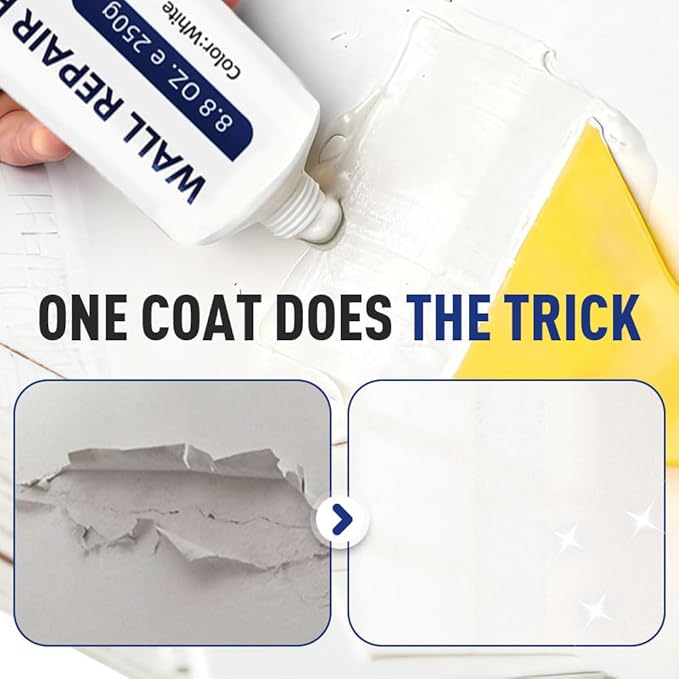 Wall Repair Paste, 2026 Upgrade Drywall Patch Repair Kit, 250g Quick-Drying Wall Mending Agent Wall Spackle with Scraper, Waterproof Heavy Duty Hole Fix Paste for Home DIY Crack Wall Surface Repairs