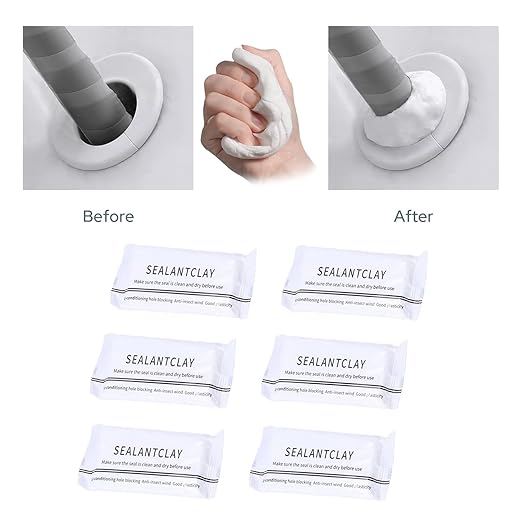 6-Pack Waterproof Sealant Mastic, Repair Sealing Clay, Quick Mending Mud for Drain Connection, Wall Hole for Wall Hole Repair, Air Conditioning and Drainage Pipes Quick and Easy Solution
