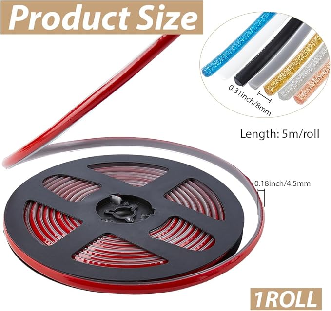 GORGECRAFT 5.5 Yard Caulk Strip 0.3 Inch Self Adhesive Waterproof Caulking Strip Peel and Stick Tape Roll Bathroom Corner Ceramic Tile Caulking Gap Tape for Stove Sink Toilet Bathtub Wall