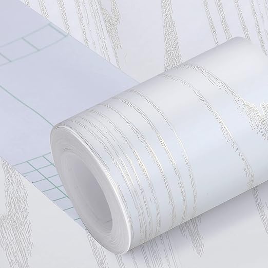 4'' X33' Size Realistic Wood Grain Repair Tape, Self Adhesive Wood Patch for Tables, Chairs, Baseboards, Doors, Windows, Floors, Furniture Renovation, Handicraft DIY. Gold Line White Wood