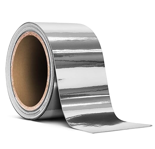 VViViD Gloss Silver Chrome Air-Release Vinyl Adhesive Tape Roll (2 Inch x 30ft)