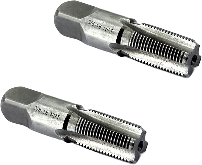 2 Pcs 3/8 NPT Pipe Taps,Carbon Steel Hand Threading Tap for Plumbing Projects,Auto Repairs and Other Various DIY Thread Cutting Tools Small Poject