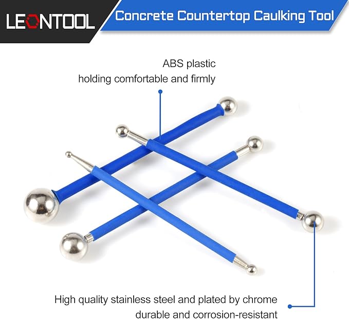 4 Pcs Metal Ball Tile Caulk Finishing Tools Tile Floor Joint Repair Kit Concrete Countertop Caulking Tool Tile Grout Coating Pressing Tools DIY Sculpture Modeling Tools Cake Decoration Tools