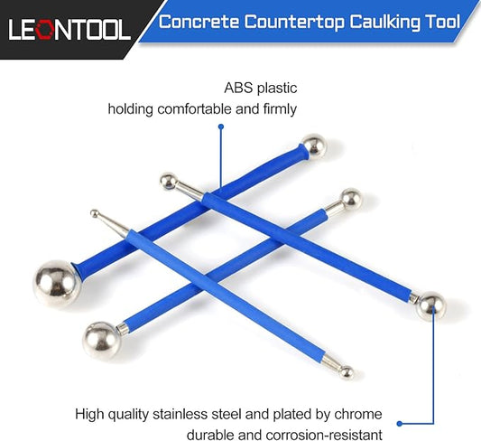 4 Pcs Metal Ball Tile Caulk Finishing Tools Tile Floor Joint Repair Kit Concrete Countertop Caulking Tool Tile Grout Coating Pressing Tools DIY Sculpture Modeling Tools Cake Decoration Tools