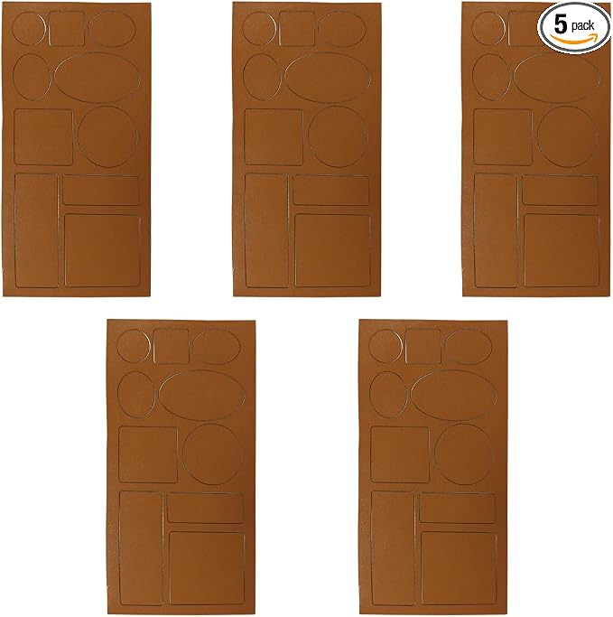 5PCS Car Seat Leather Repair Patch Tape, 8×4 Inch Water-Resistant Self-Adhesive Repair Patches Kit, Automotive Upholstery Fix Accessories for Furniture Couches Chairs (Brown)