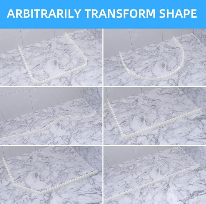 Duzzy 39 Inch Shower Threshold Water Dam, Shower Water Guard to Keep Water in Shower, Shower Water Stopper Dry and Wet Separation Suitable for Bathroom and Kitchen (Clear)