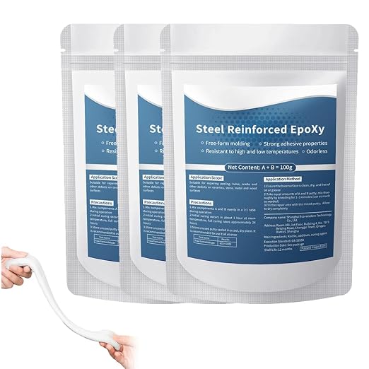 Epoxy Putty Fast Repair Clay, 2-Part Repair Filler Putty for Metal Wood Ceramic Stone Tile and Plastic, Filling Cracks Holes and Surface Repairs (3)