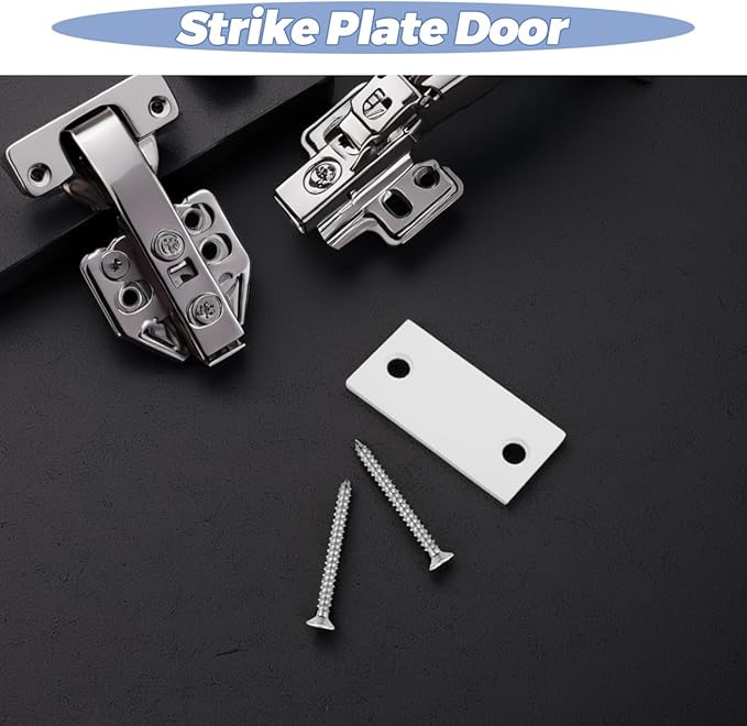 Angoily Door Repair Plate 2.24X1.10 Inch Stainless Steel Door Hole Repair Gasket Edge Gap Filler for Deadbolt Strike Plate and Interior Door Hardware Replacement