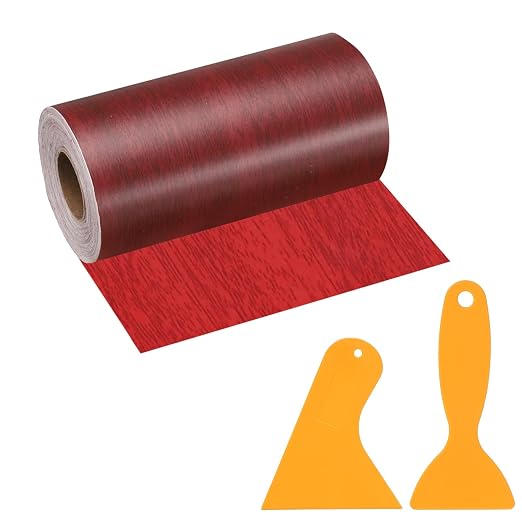 PATIKIL Wood Grain Repair Tape, 5" x 33' Self Adhesive Realistic Wood Tape with Scraper Durable Repair Patch for Furniture Floor Window Door Table DIY Home Decor, Walnut