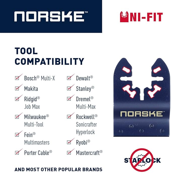 Norske Tools NOTP280 Various Japanese Tooth Bi-Metal Blade (3/Pack), Oscillating Tool Accessories | Oscillating Saw Blades