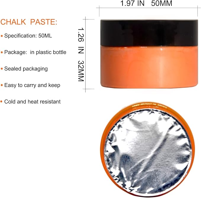 8PCS Chalk Paste with 4 Mini Squeegees, Screen Printing Ink, Chalk Paint for Stencils, Self-Adhesive Screen Stencil Paste Starter Kit, Chalkboard Paint for Handmade DIY Home Art 50 g/jar