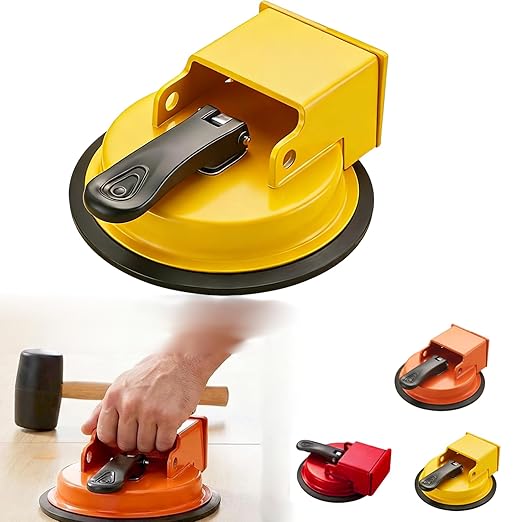 Floor Gap Fixer Tool, Heavy Duty Floor Gap Fixer Tool for Vinyl Plank Wood & Tile Flooring, Laminate Floors Gaps Repair Tools with Rubber Pad, Adjustable Height (Yellow)