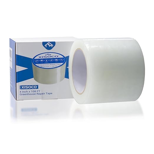 4Inch x 108FT Greenhouse Repair Tape, Greenhouse Tape Heavy Duty Waterproof, UV-Resistant Tent Clear Repair Tape Greenhouse Plastic Sheeting Coverings Film Tape for Sealing and Seaming