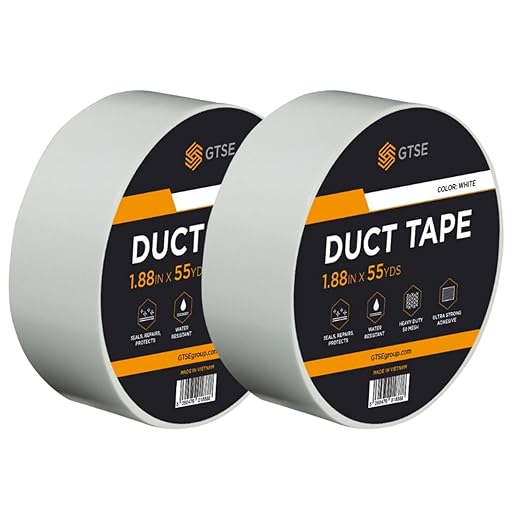 GTSE White Duct Tape, 2 Inches x 55 Yards (164 ft), Heavy Duty, Waterproof Repair Tape for Indoor or Outdoor Use, 2 Rolls